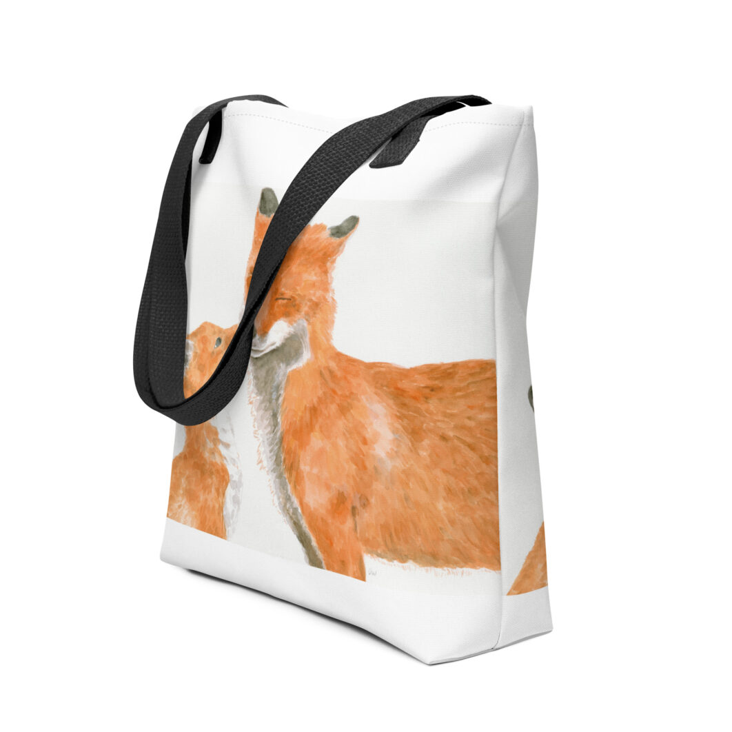 Fox cub kissing mother fox (tote bag) - Image 2