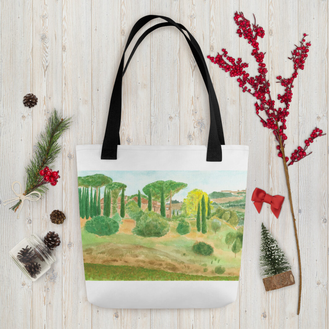 A farmhouse and landscape in Tuscany, Italy (tote Bag) - Image 5