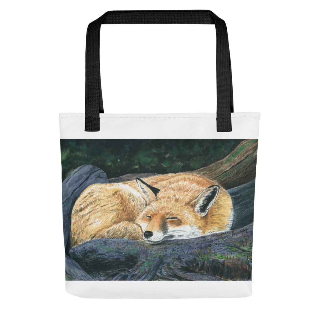 Sleeping fox in the forest (tote bag)