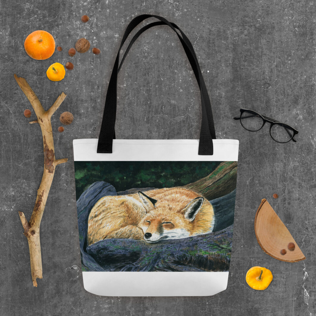 Sleeping fox in the forest (tote bag) - Image 6