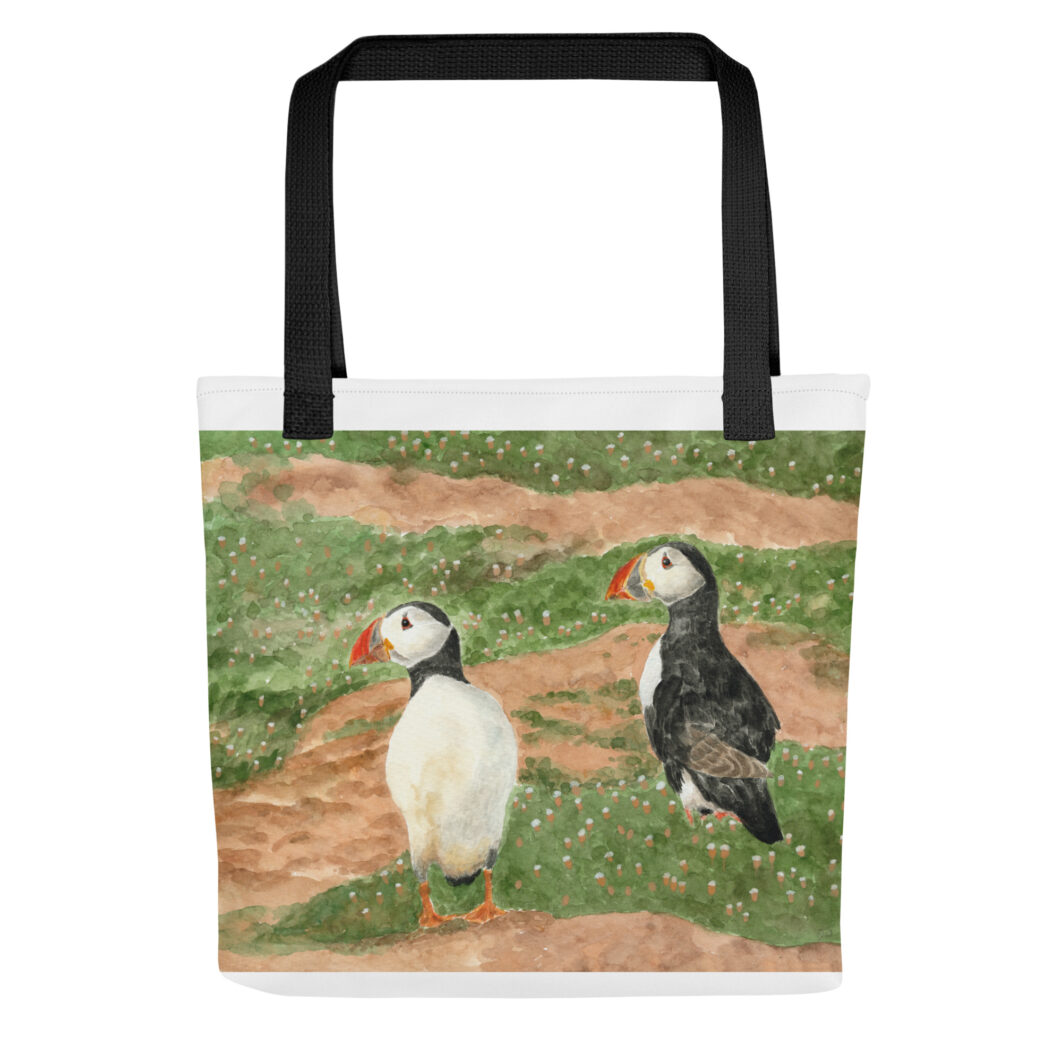 Two puffins (tote bag)