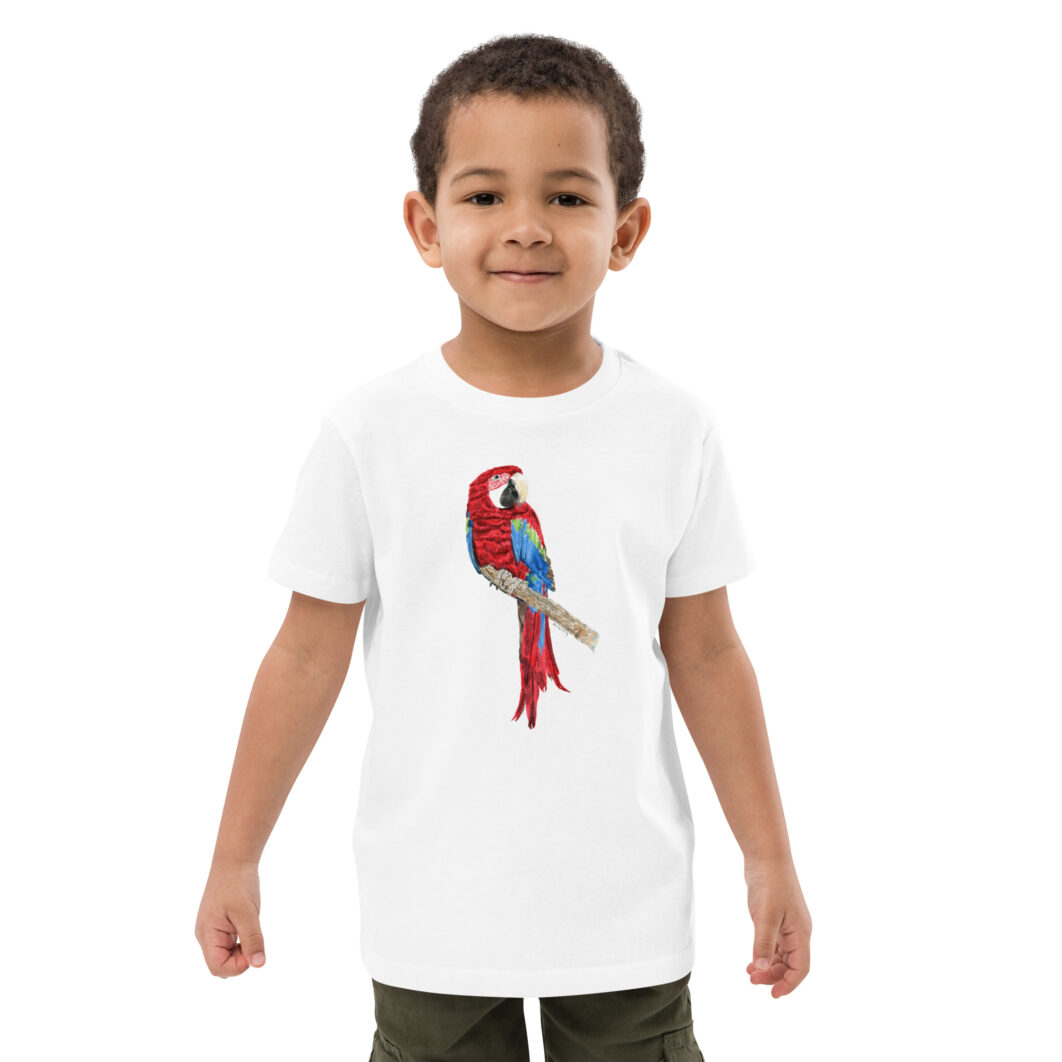 Macaw parrot (organic cotton kids t-shirt) - Image 3