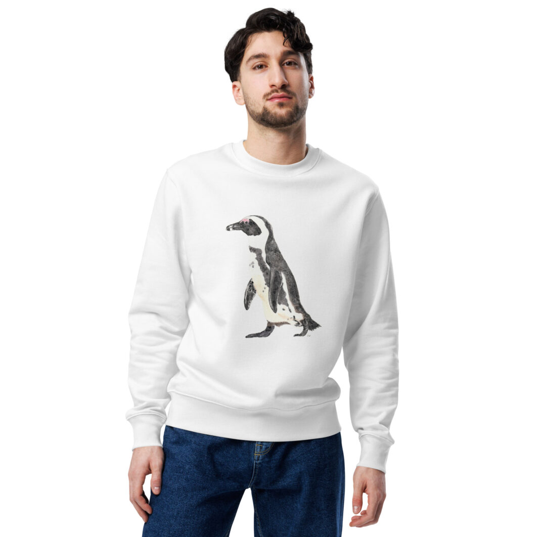 African penguin walking (unisex eco sweatshirt) – Men - Image 2