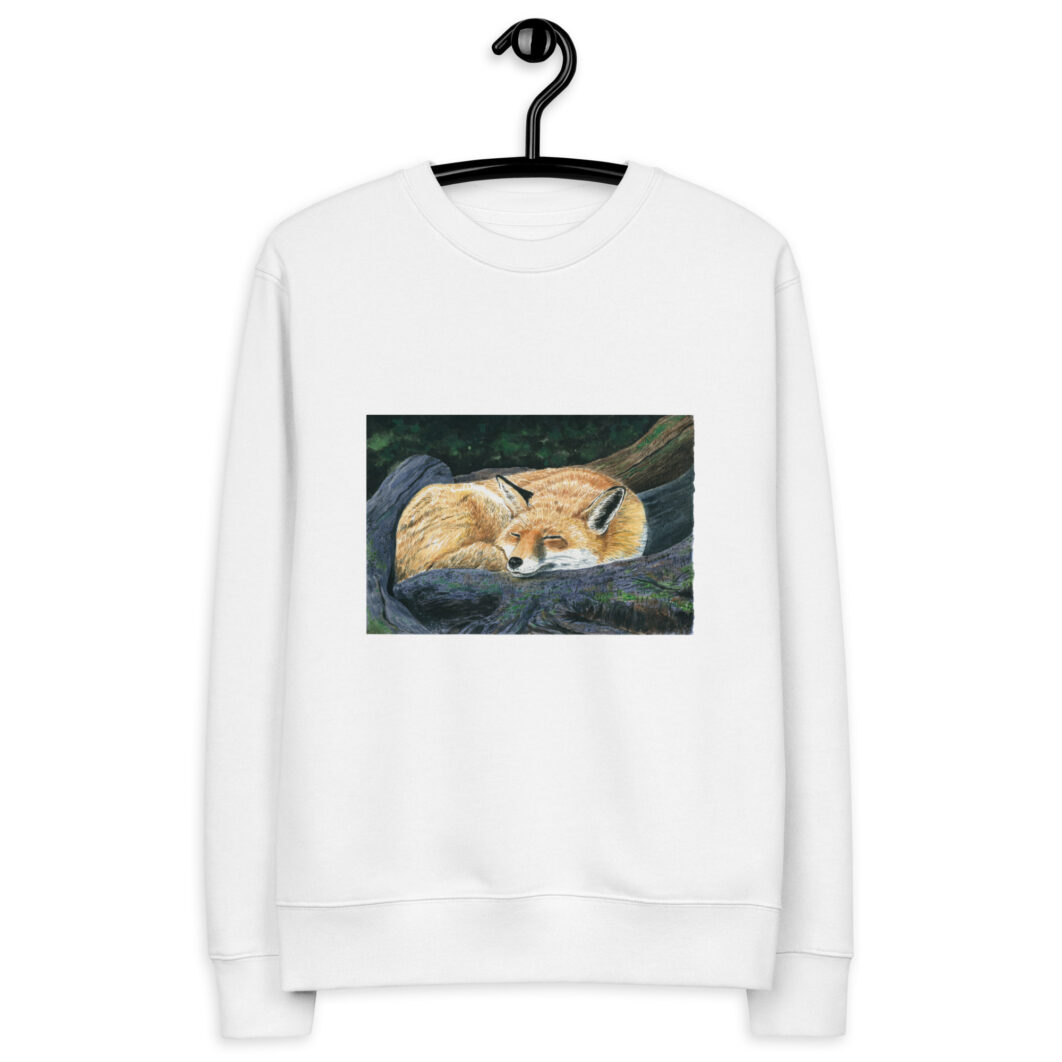 Sleeping fox in the forest (unisex eco sweatshirt) – Men - Image 5