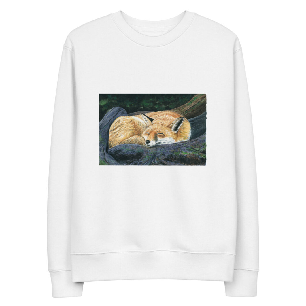 Sleeping fox in the forest (unisex eco sweatshirt) – Men - Image 4