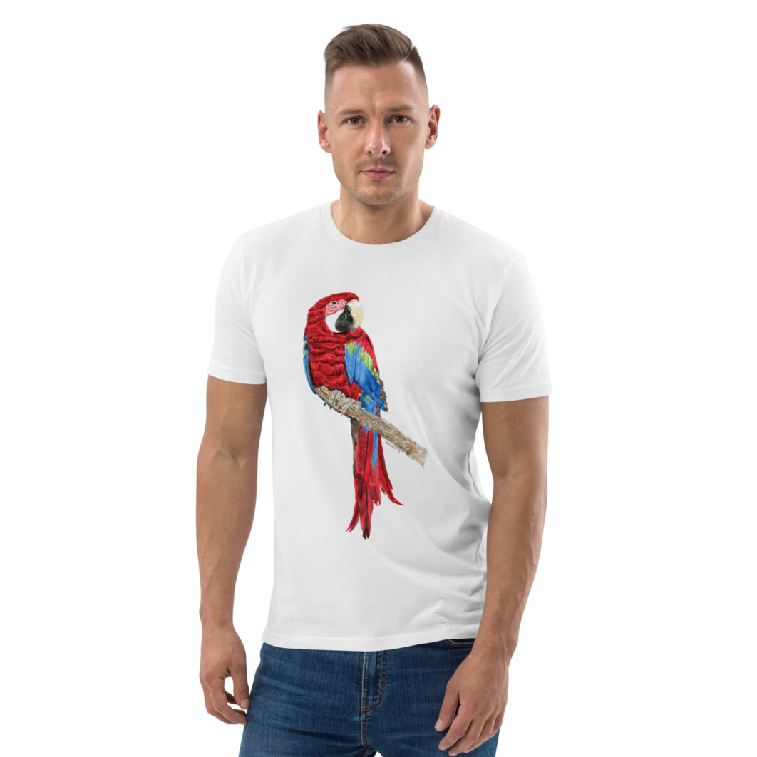 Macaw parrot (unisex organic cotton t-shirt) - Image 2