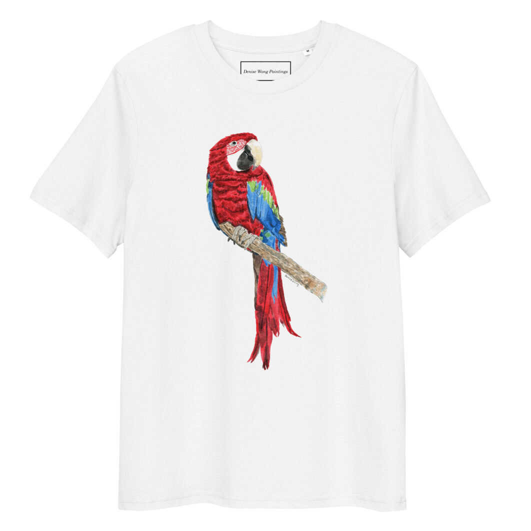 Macaw parrot (unisex organic cotton t-shirt) - Image 4