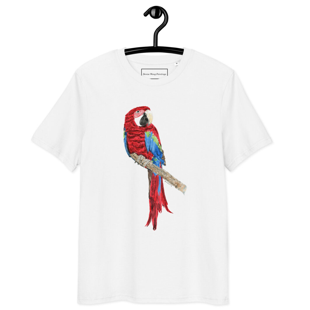 Macaw parrot (unisex organic cotton t-shirt) - Image 3