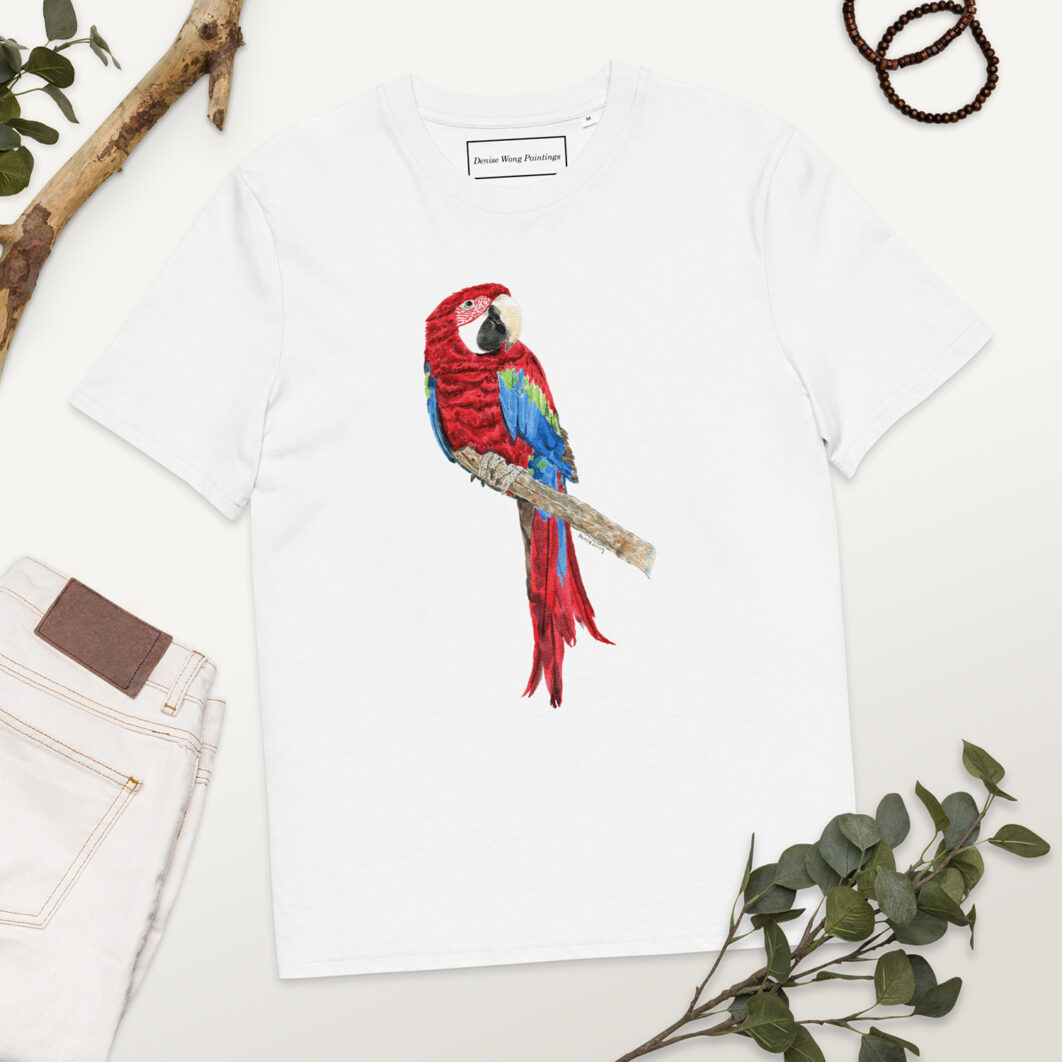 Macaw parrot (unisex organic cotton t-shirt) - Image 6