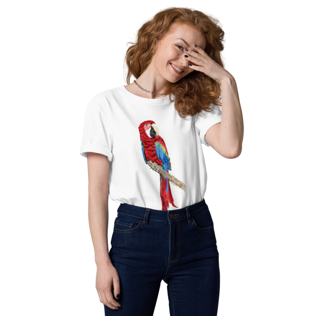 Macaw parrot (unisex organic cotton t-shirt) - Image 3