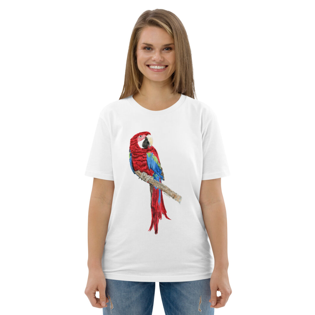 Macaw parrot (unisex organic cotton t-shirt) - Image 2